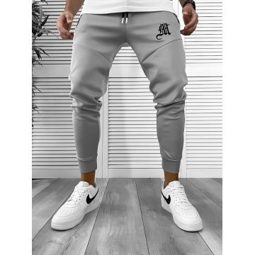 Pantaloni de trening gri   silon   conici 12375 26-5