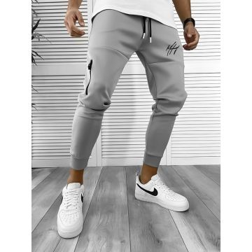 Pantaloni de trening gri silon conici 12378 P20-4.2