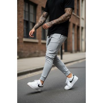 Pantaloni de trening gri  silon  conici 12379 102-4