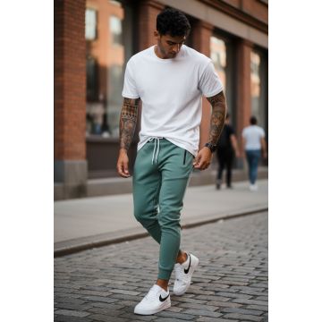 Pantaloni de trening vernil  silon  conici 12379 21-2