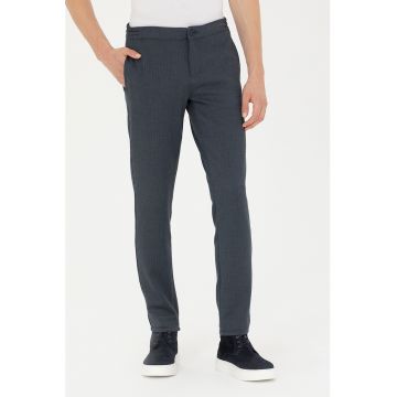 Pantaloni slim fit cu talie medie