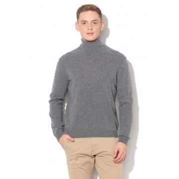 Pulover de lana virgina cu guler inalt Pulover de lana virgina cu guler inalt