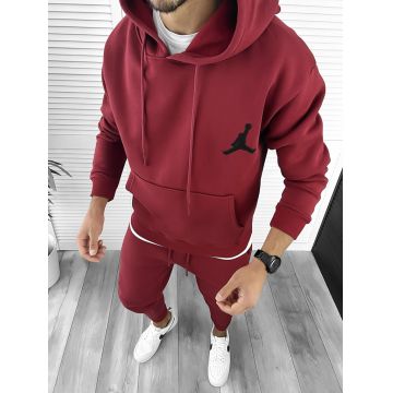 Trening barbati slim fit vatuit Pantaloni + Hanorac grena 12325 S2-3