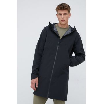 4F jacheta de exterior culoarea negru, de tranzitie