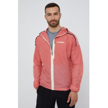 adidas TERREX windbreaker Agravic culoarea rosu