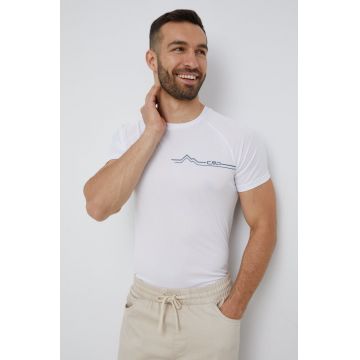 CMP tricou sport culoarea alb, cu imprimeu