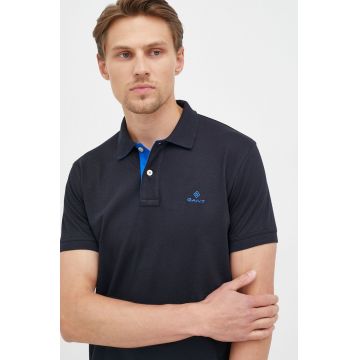 Gant tricou polo barbati, culoarea negru, neted