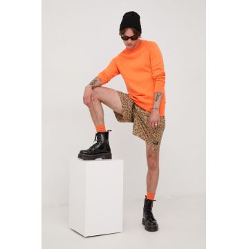 Superdry pulover barbati, culoarea portocaliu, călduros