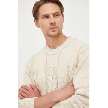 Tiger Of Sweden pulover din amestec de in barbati, culoarea bej, călduros