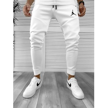 Pantaloni de trening albi conici silon 12361 N1-4.3