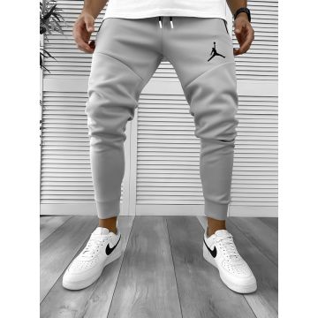 Pantaloni de trening gri conici  silon  cu mic defect 12361 O3-4.2