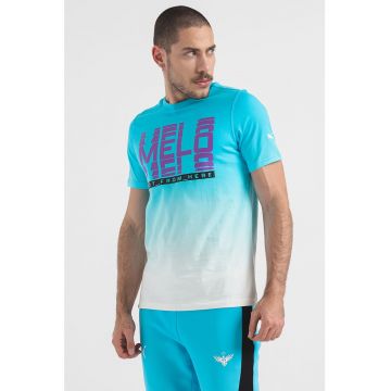 Tricou cu aspect in degrade si imprimeu text Melo