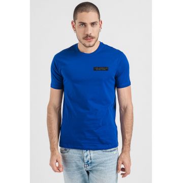 Tricou regular fit cu logo aplicat - Negru/Albastru royal