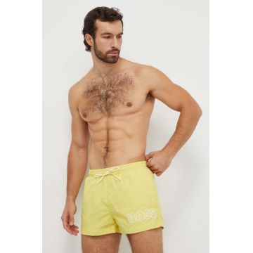 BOSS pantaloni scurti de baie culoarea galben