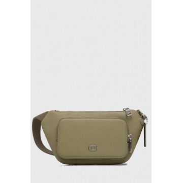 Coach borseta de piele culoarea verde