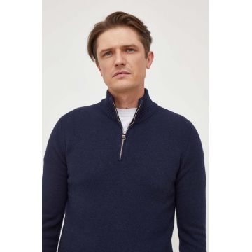 Colmar pulover de lana barbati, culoarea albastru marin, light, cu turtleneck