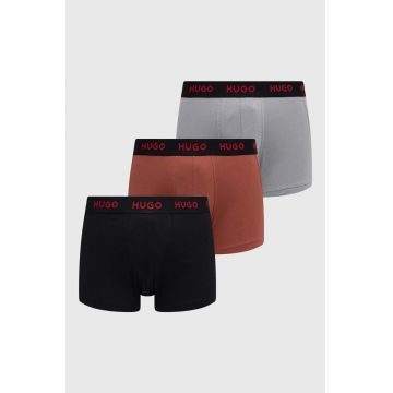 HUGO boxeri 3-pack bărbați, culoarea gri 50469766