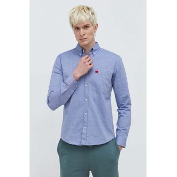 HUGO camasa din bumbac barbati, cu guler button-down, slim