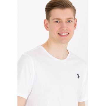 Tricou regular fit cu decolteu la baza gatului