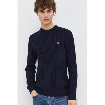 Abercrombie & Fitch pulover din amestec de lana barbati, culoarea albastru marin, light