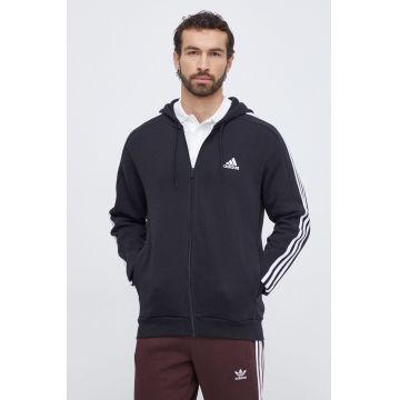 adidas bluză bărbați, culoarea negru, cu glugă, cu imprimeu  IB4029