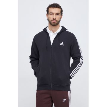 adidas bluză bărbați, culoarea negru, cu glugă, cu imprimeu IB4029