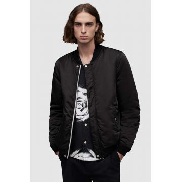 AllSaints geaca bomber cu doua fete Eris barbati, culoarea negru, de tranzitie