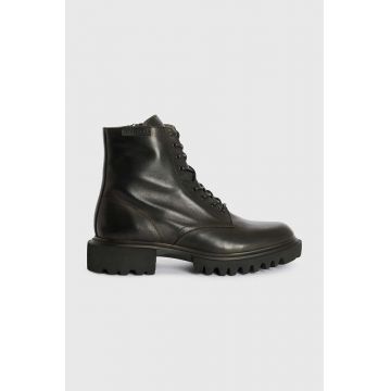 AllSaints ghete de piele Vaughan Boot barbati, culoarea negru, MF588Z