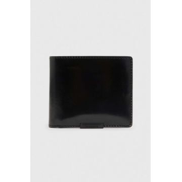 AllSaints portofel de piele Attain barbati, culoarea negru