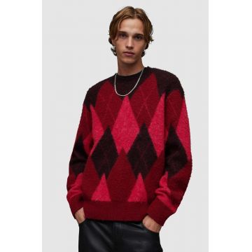 AllSaints pulover de lana Harley barbati, culoarea rosu, călduros