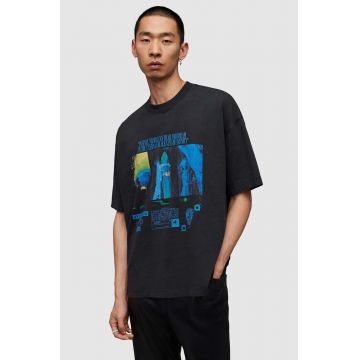 AllSaints tricou din bumbac Radiance barbati, culoarea negru, cu imprimeu