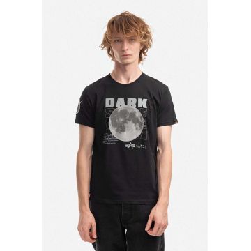 Alpha Industries tricou din bumbac culoarea negru, cu imprimeu 108510.285-black Alpha Industries tricou din bumbac culoarea negru, cu imprimeu 108510.285-black
