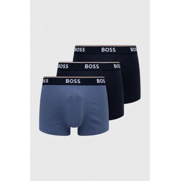 BOSS boxeri 3-pack barbati, culoarea albastru marin