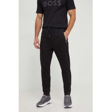 Boss Green pantaloni de trening culoarea negru, neted