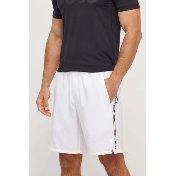 BOSS Green pantaloni scurți x Matteo Berrettini bărbați, culoarea alb 50500641