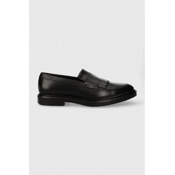 BOSS mocasini de piele Larry barbati, culoarea negru, 50511952