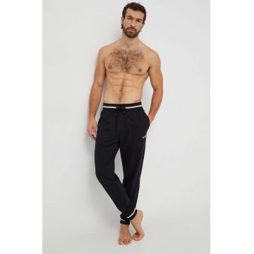 BOSS pantaloni lounge din bumbac culoarea negru, neted