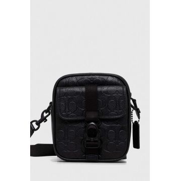 Coach borsetă de piele BECK bărbați, culoarea negru CP267