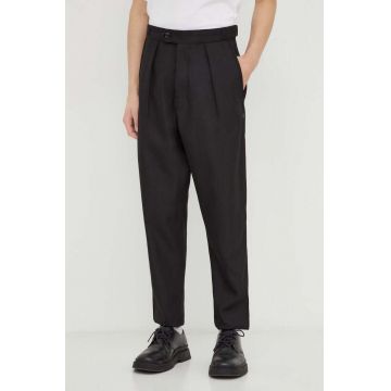 G-Star pantaloni bărbați, culoarea negru, cu fason chinos