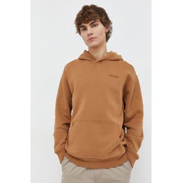 Hollister Co. bluza barbati, culoarea maro, cu glugă, neted