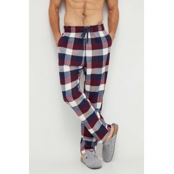 Hollister Co. pantaloni de pijama barbati, culoarea bordo, modelator