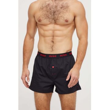 HUGO boxeri de bumbac 3-pack culoarea negru