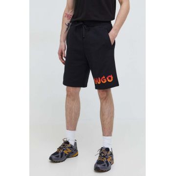 HUGO pantaloni scurti din bumbac culoarea negru