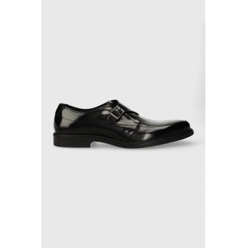 HUGO pantofi de piele Kerr barbati, culoarea negru, 50512733