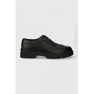 HUGO pantofi de piele Ryan barbati, culoarea negru, 50512769