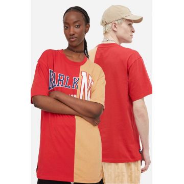Karl Kani tricou din bumbac culoarea rosu, modelator