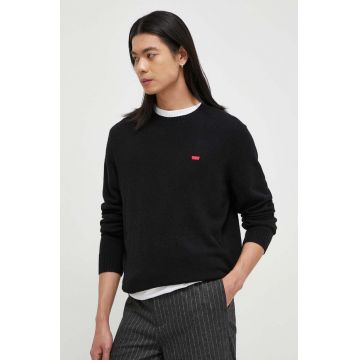 Levi's pulover de lana barbati, culoarea negru, light