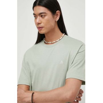 Marc O'Polo tricou din bumbac barbati, culoarea verde, neted