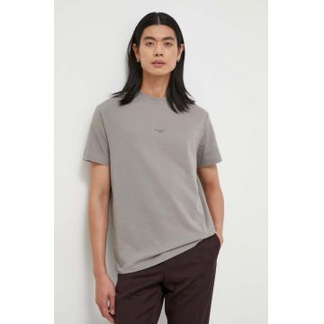 Marc O'Polo tricou din bumbac DENIM barbati, culoarea gri, neted