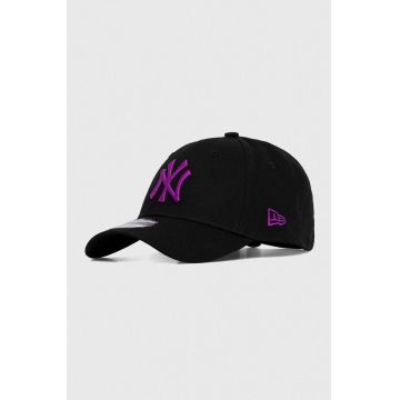 New Era șapcă de baseball din bumbac culoarea negru, cu imprimeu, NEW YORK YANKEES